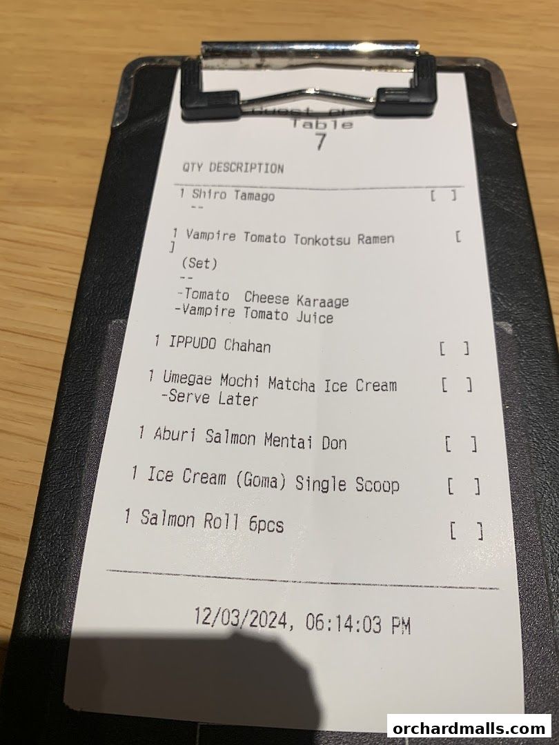 Menu page for IPPUDO SHAW CENTRE with BAR IPPUDO