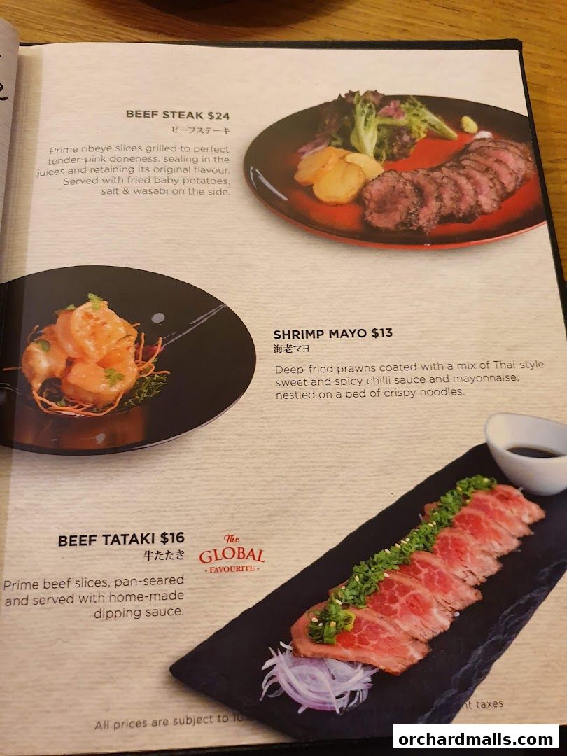 Menu page for IPPUDO SHAW CENTRE with BAR IPPUDO