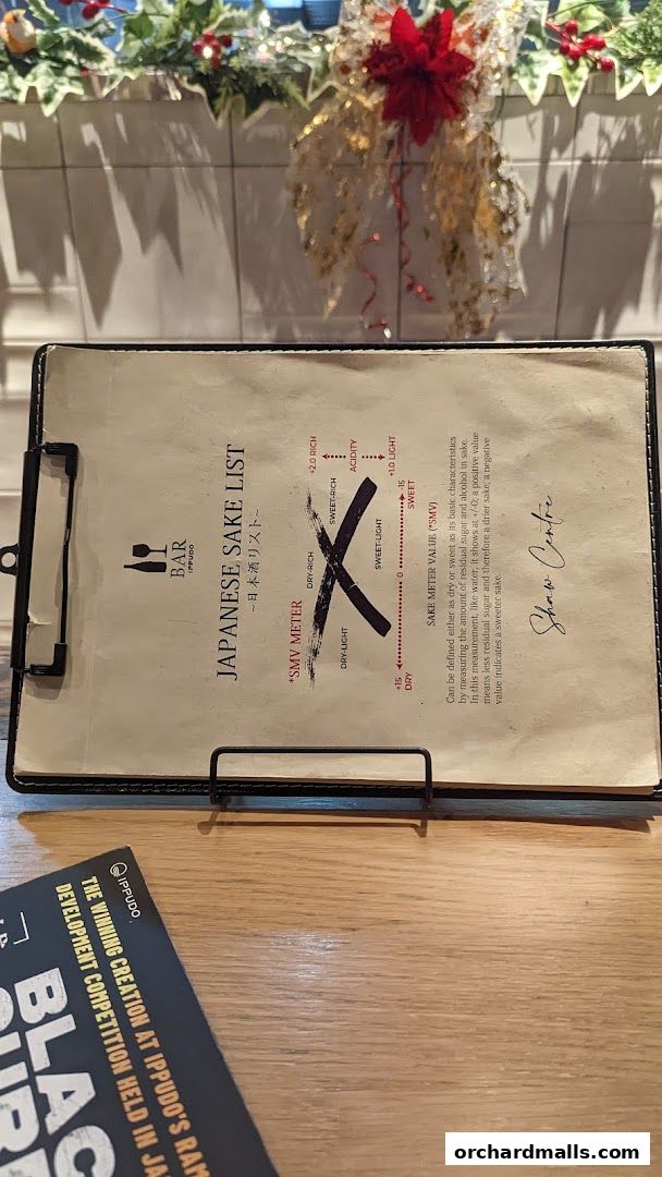 Menu page for IPPUDO SHAW CENTRE with BAR IPPUDO