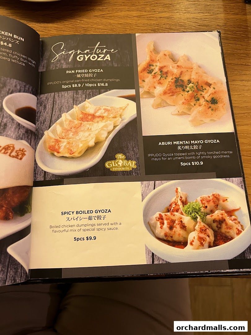 Menu page for IPPUDO SHAW CENTRE with BAR IPPUDO