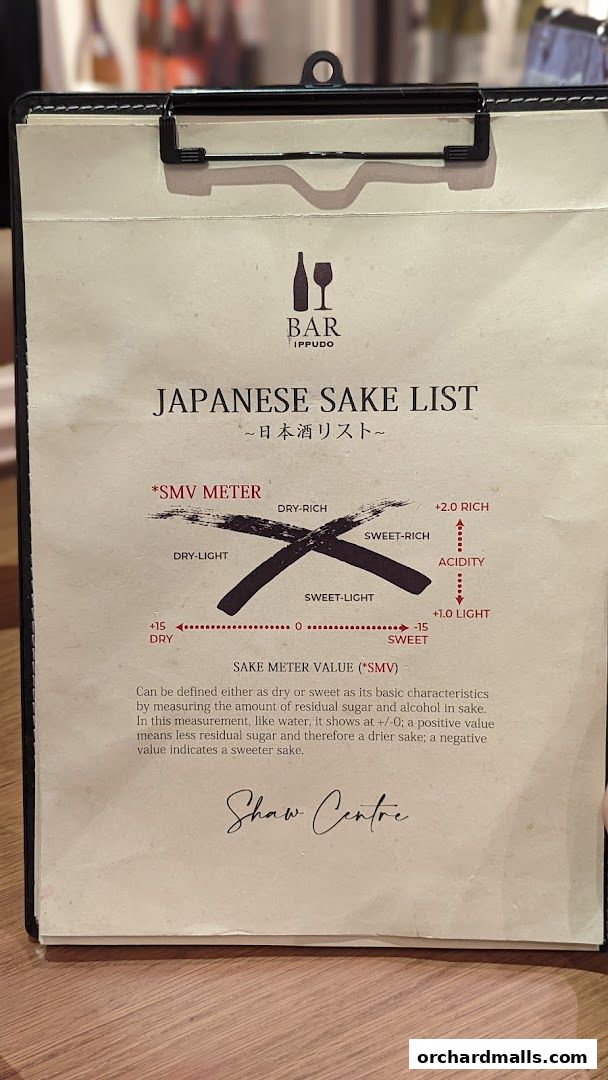 Menu page for IPPUDO SHAW CENTRE with BAR IPPUDO