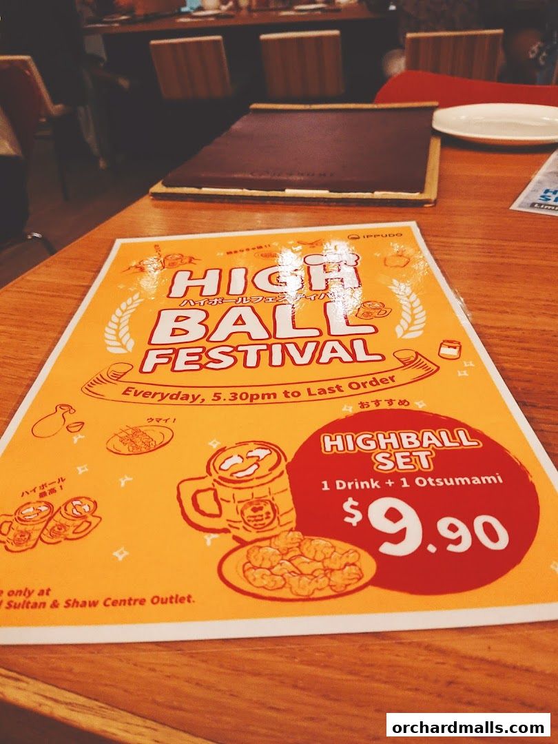 Menu page for IPPUDO SHAW CENTRE with BAR IPPUDO