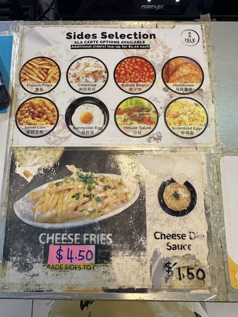 Menu page for Isle Eating House