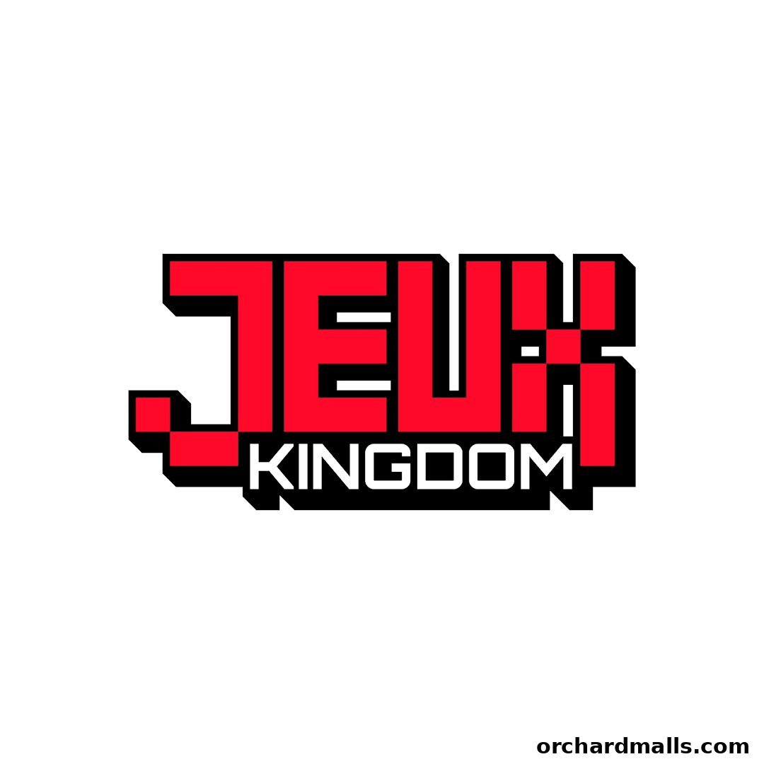 The logo for Jeux Kingdom, featuring pixelated red text with a black outline.