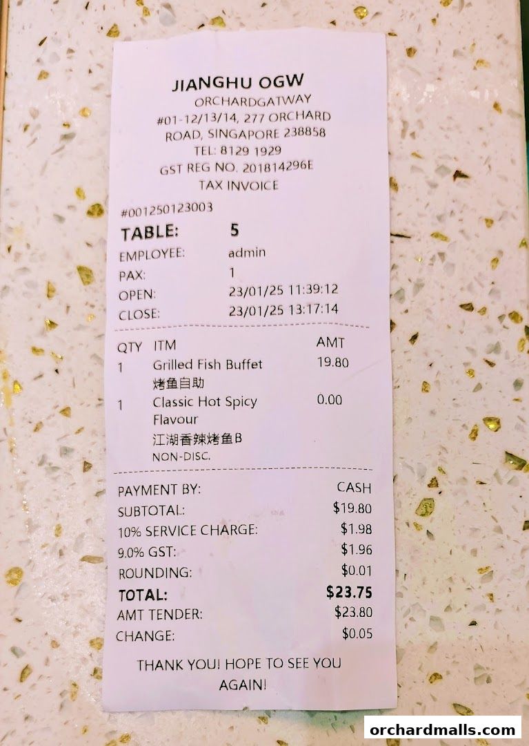 Menu page for JIANGHU Buffet  orchardgateway