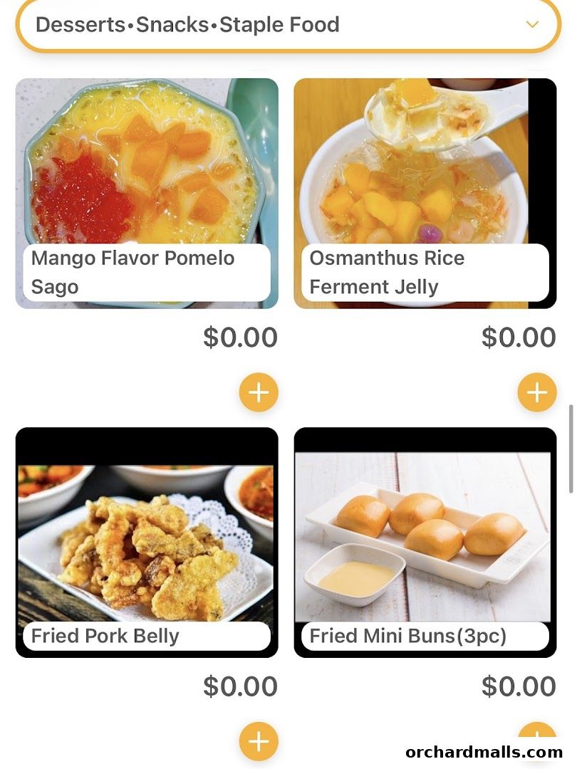 Menu page for JIANGHU Buffet  orchardgateway