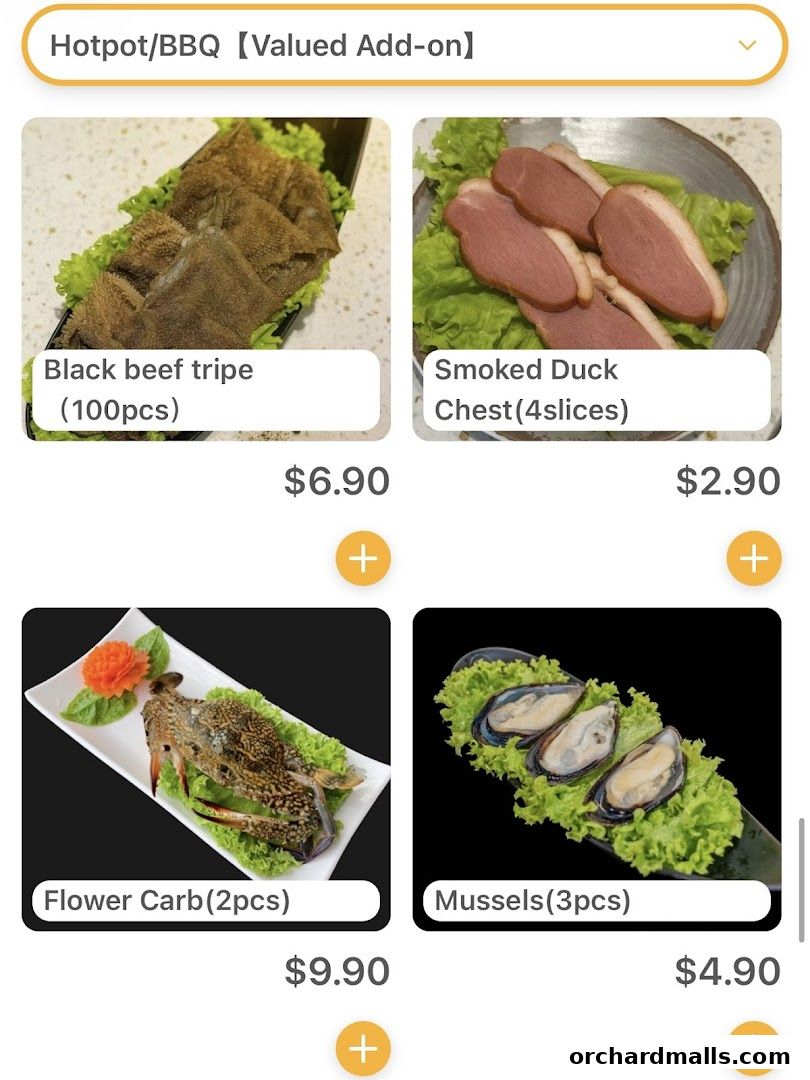 Menu page for JIANGHU Buffet  orchardgateway