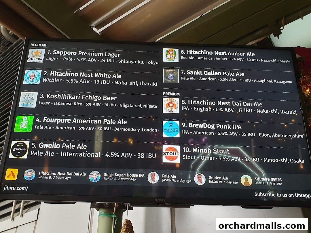 Menu page for JiBiru Yakitori  Craft Beer