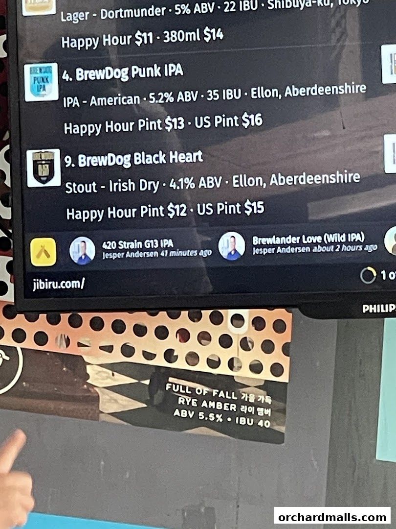 Menu page for JiBiru Yakitori  Craft Beer