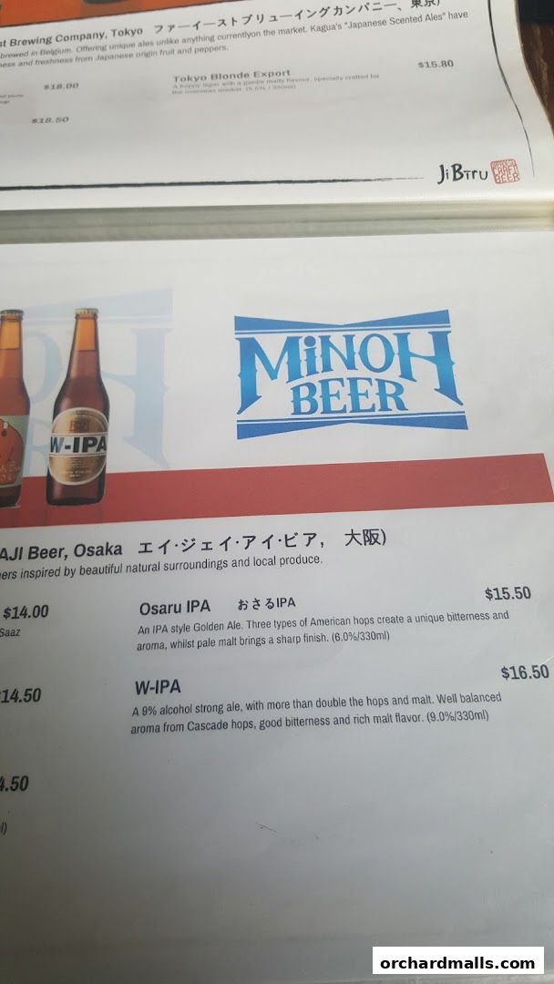 Menu page for JiBiru Yakitori  Craft Beer