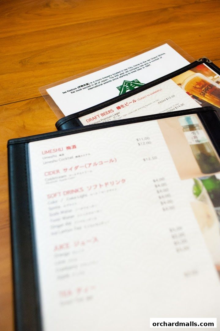 Menu page for JiBiru Yakitori  Craft Beer