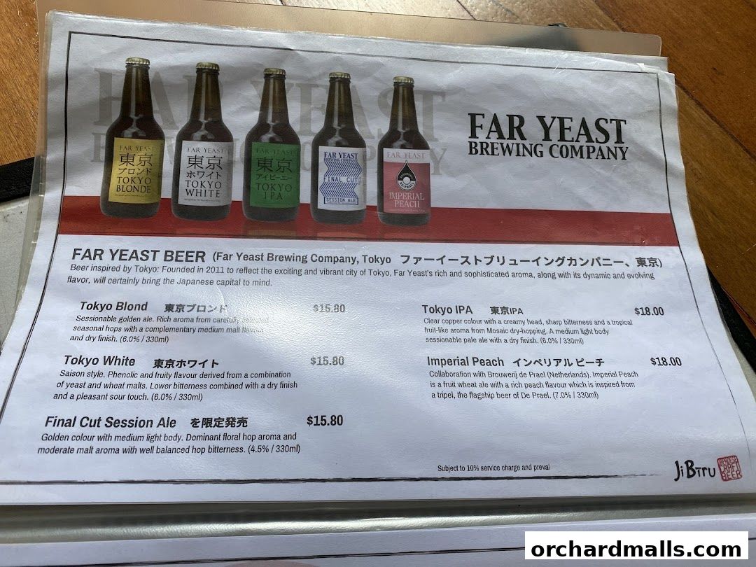 Menu page for JiBiru Yakitori  Craft Beer