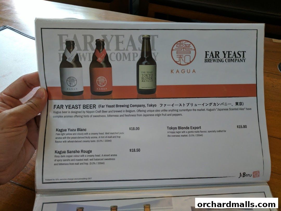 Menu page for JiBiru Yakitori  Craft Beer