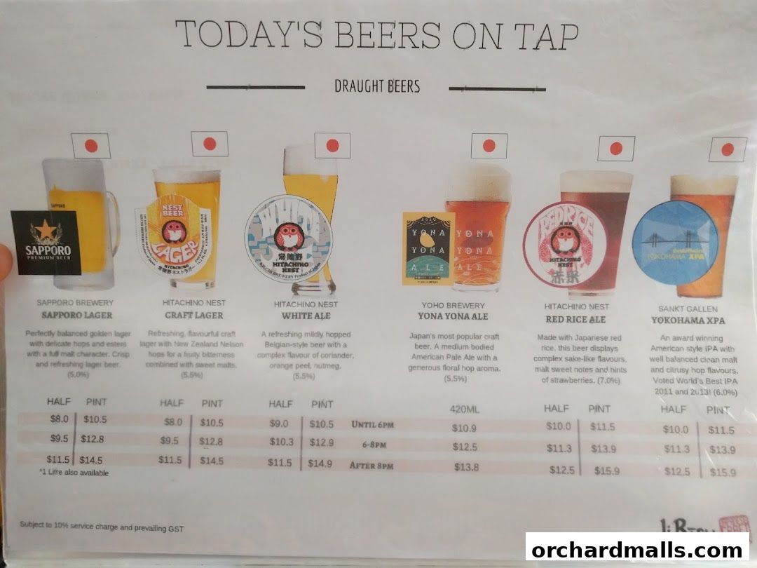 Menu page for JiBiru Yakitori  Craft Beer