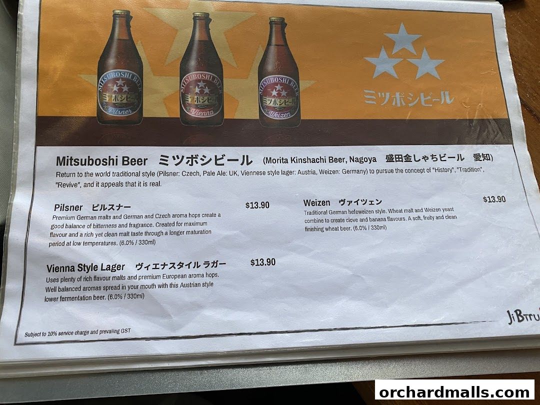 Menu page for JiBiru Yakitori  Craft Beer