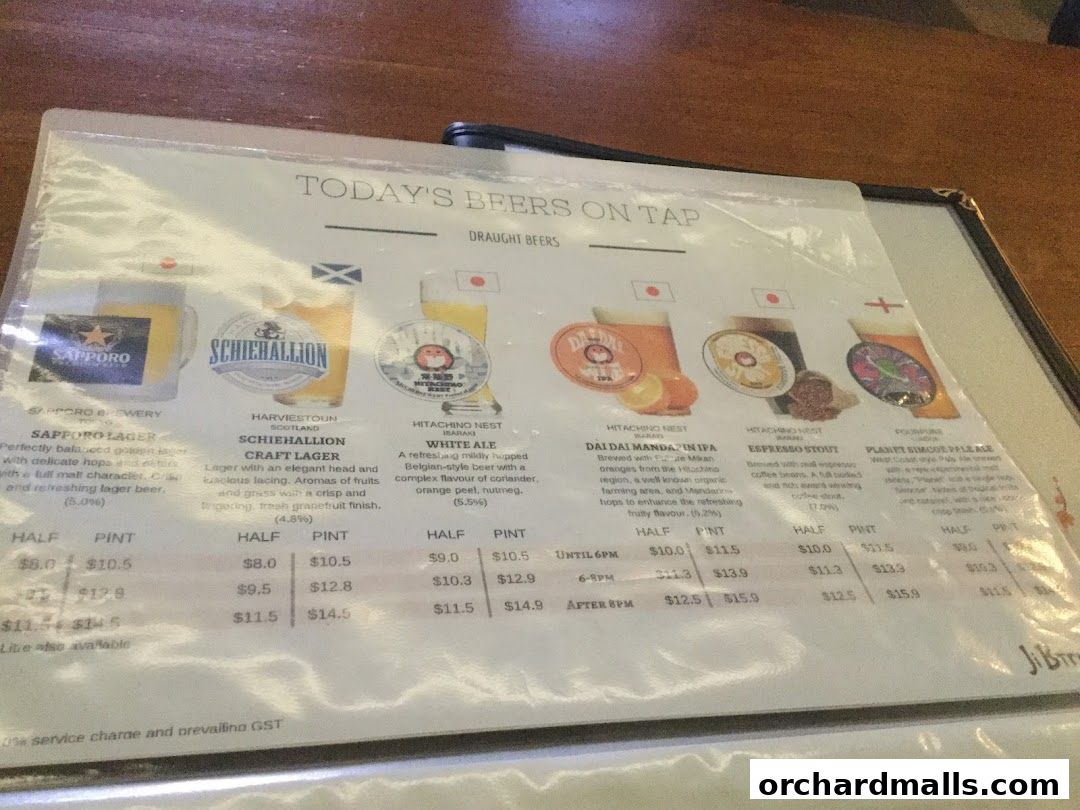 Menu page for JiBiru Yakitori  Craft Beer