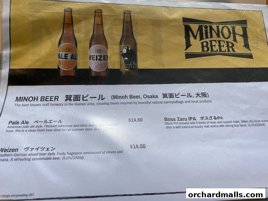 Menu page for JiBiru Yakitori  Craft Beer