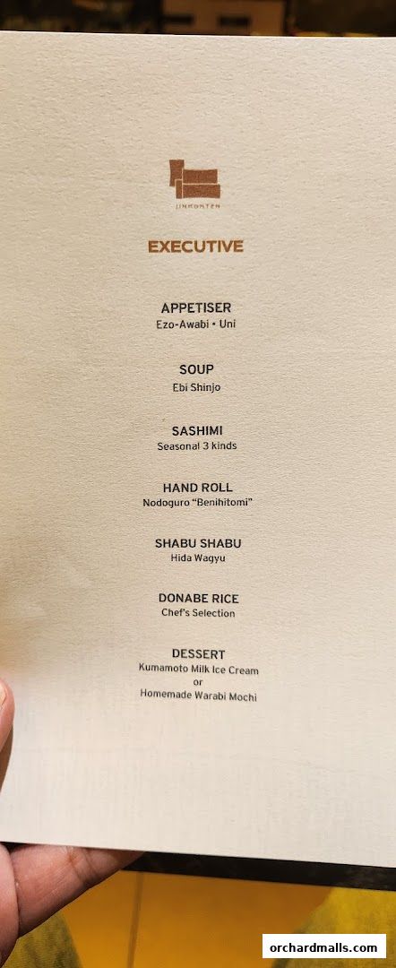 Menu page for Jinhonten