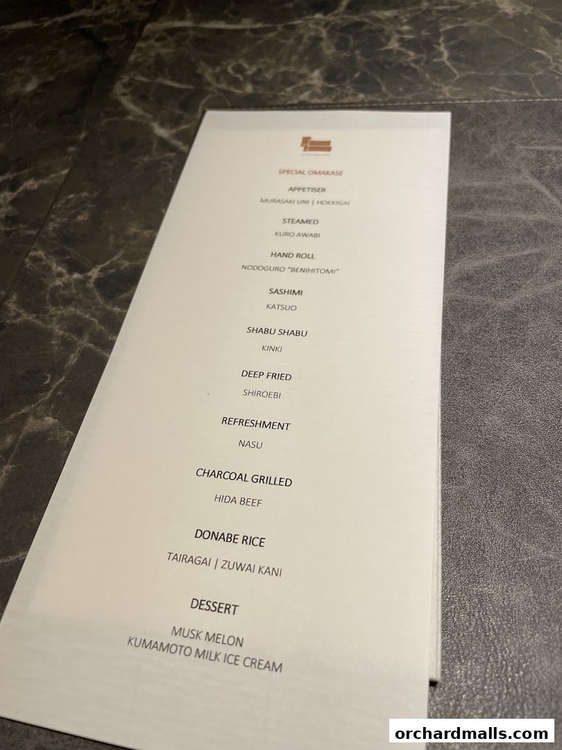 Menu page for Jinhonten