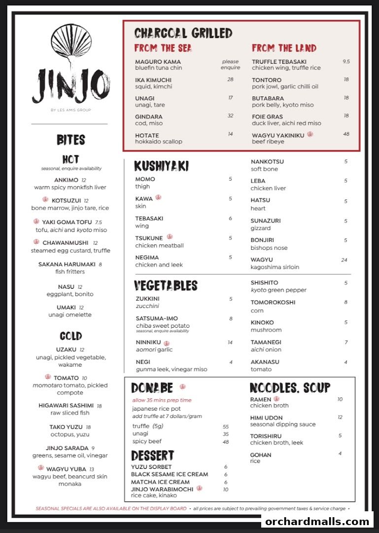 Menu page for Jinjo