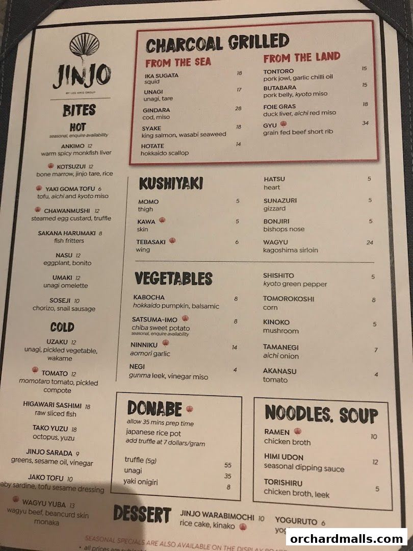 Menu page for Jinjo