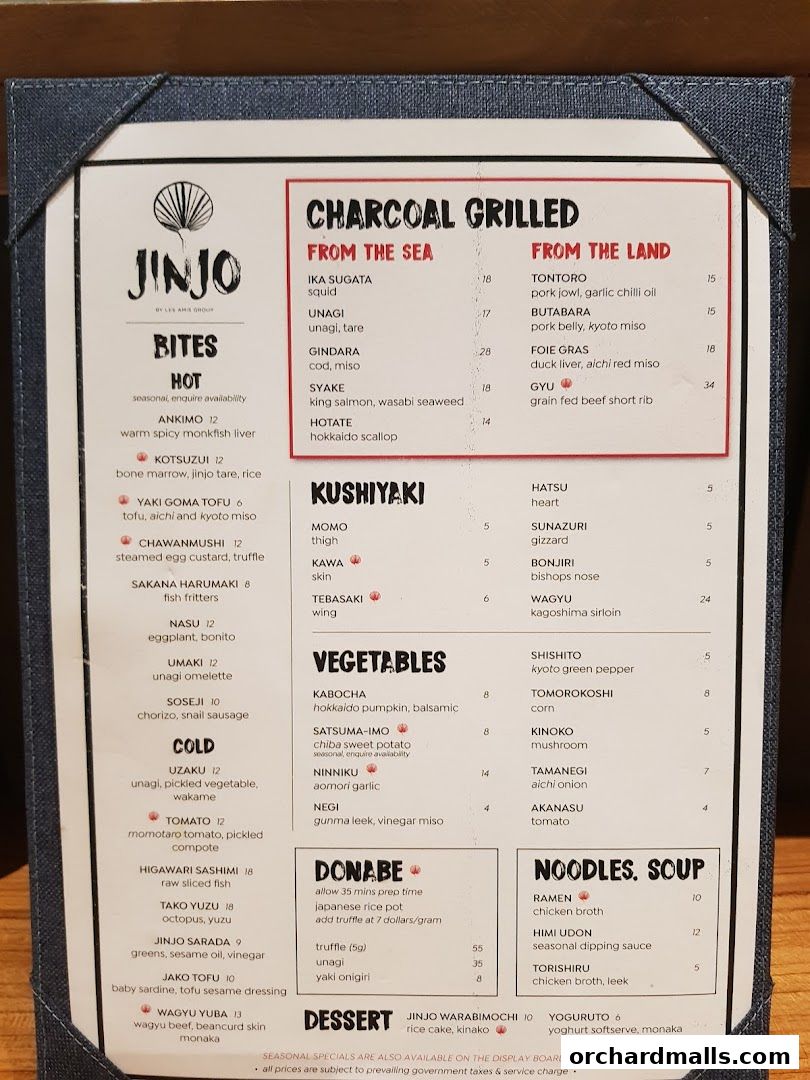 Menu page for Jinjo