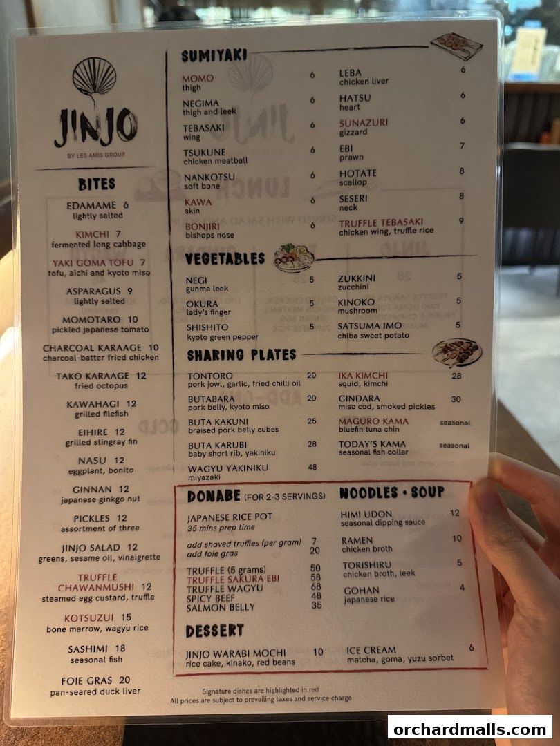 Menu page for Jinjo