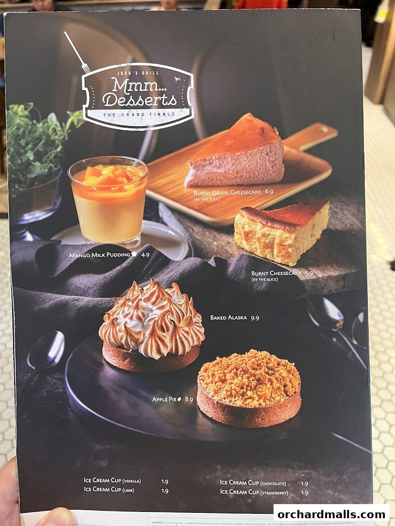 Menu page for Joshs Grill  313  Somerset