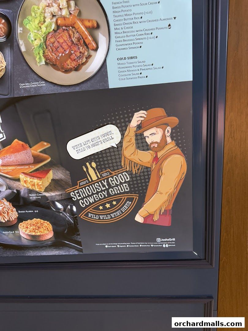 Menu page for Joshs Grill  313  Somerset