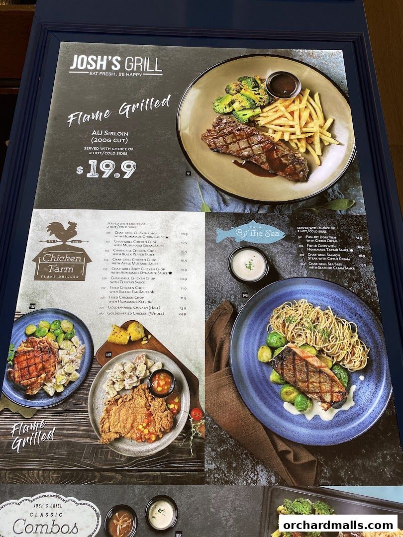 Menu page for Joshs Grill  313  Somerset