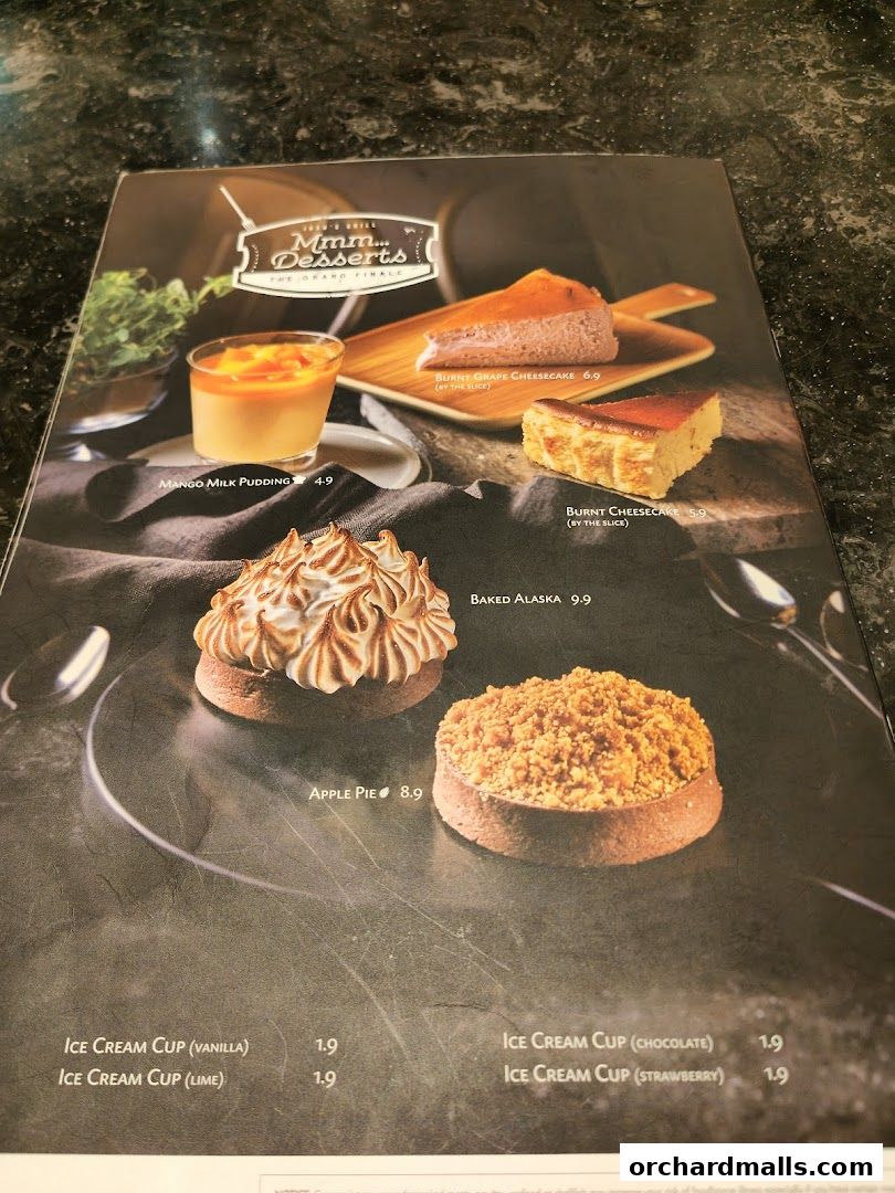 Menu page for Joshs Grill  313  Somerset