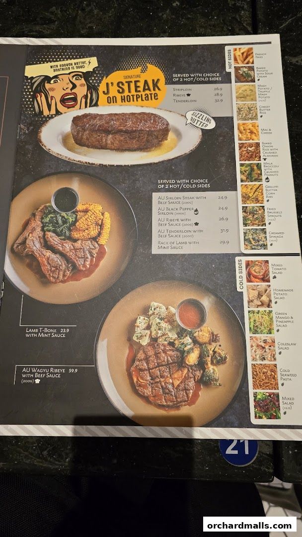Menu page for Joshs Grill  313  Somerset