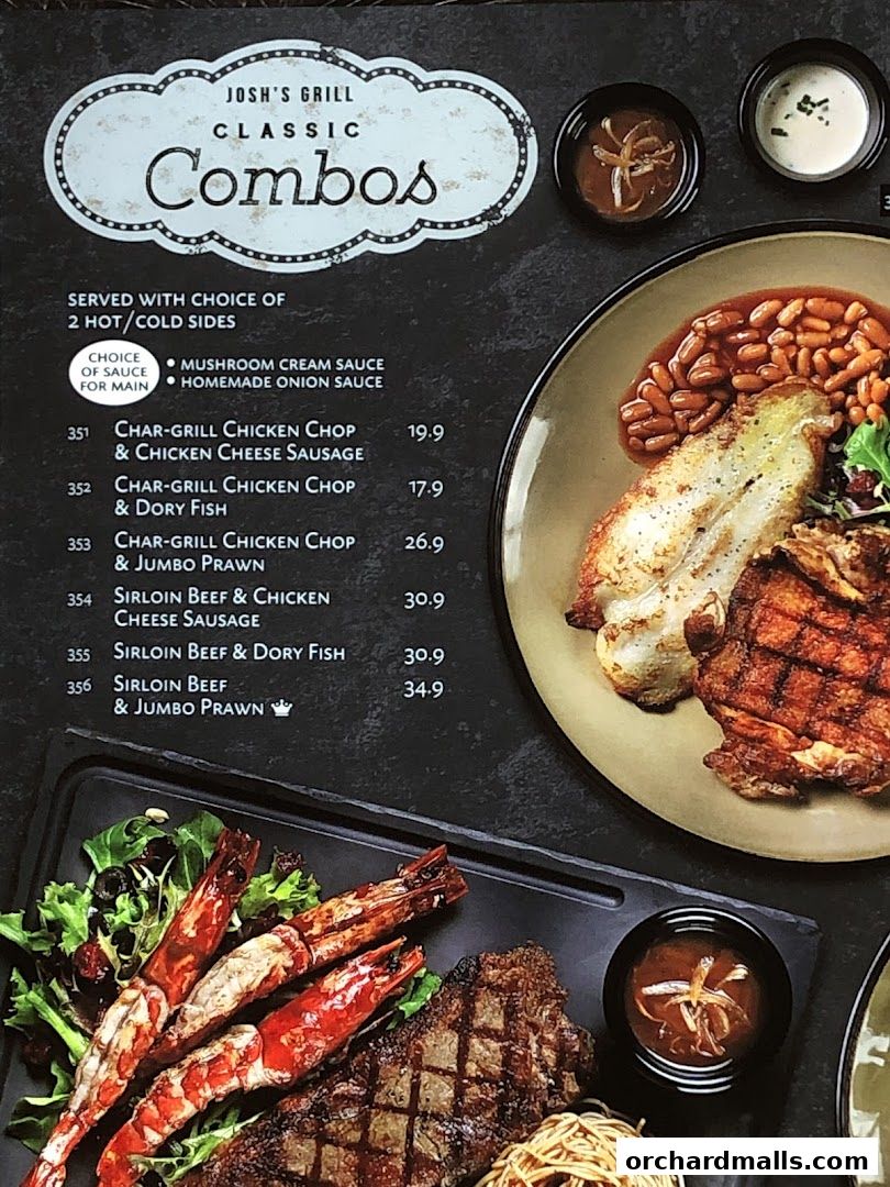 Menu page for Joshs Grill  313  Somerset