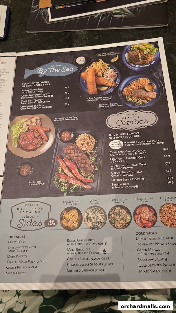 Menu page for Joshs Grill  313  Somerset