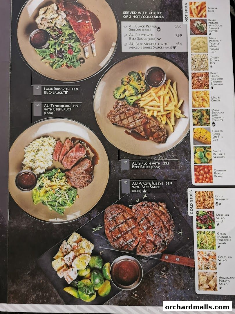 Menu page for Joshs Grill  313  Somerset