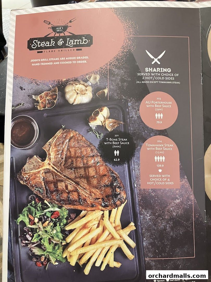 Menu page for Joshs Grill  313  Somerset