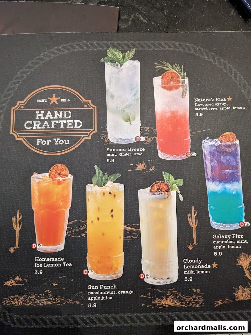 Menu page for Joshs Grill  313  Somerset