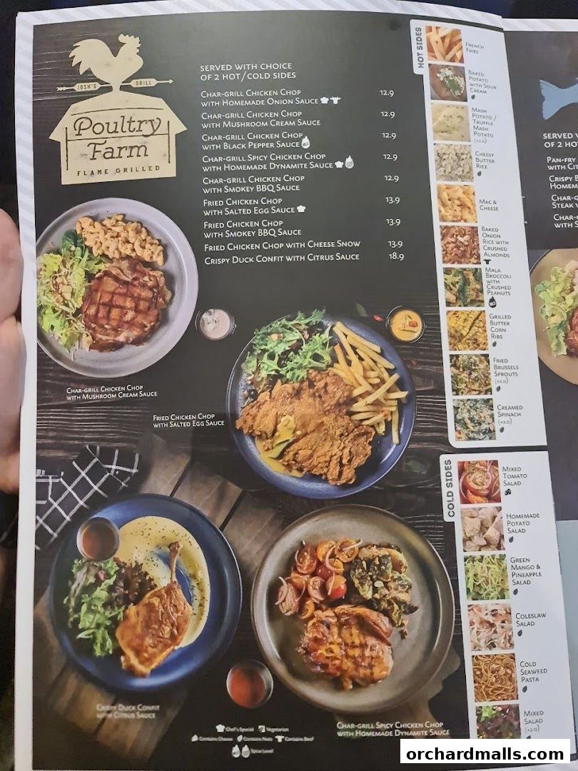 Menu page for Joshs Grill  313  Somerset