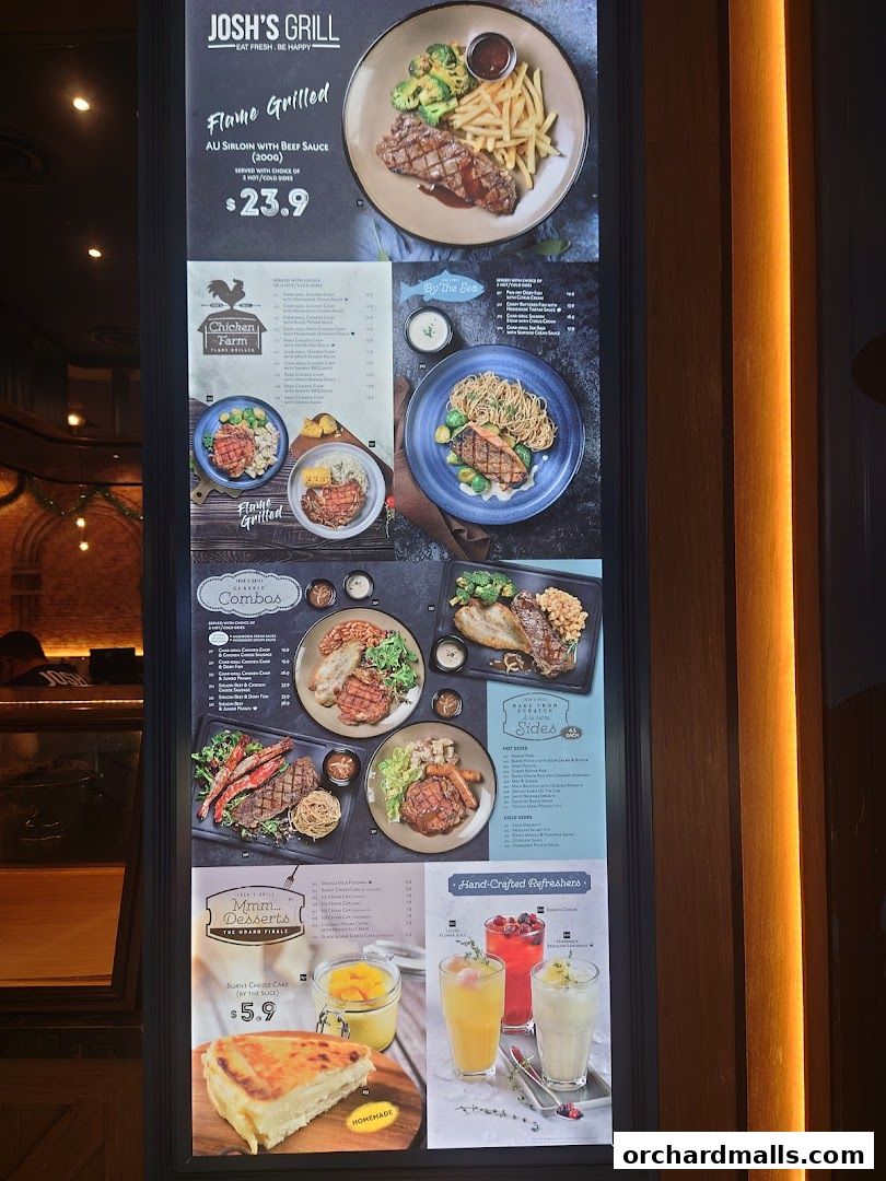 Menu page for Joshs Grill  313  Somerset