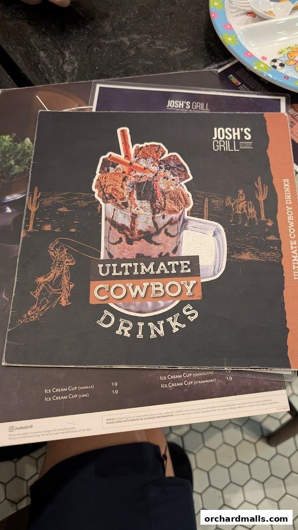 Menu page for Joshs Grill  313  Somerset