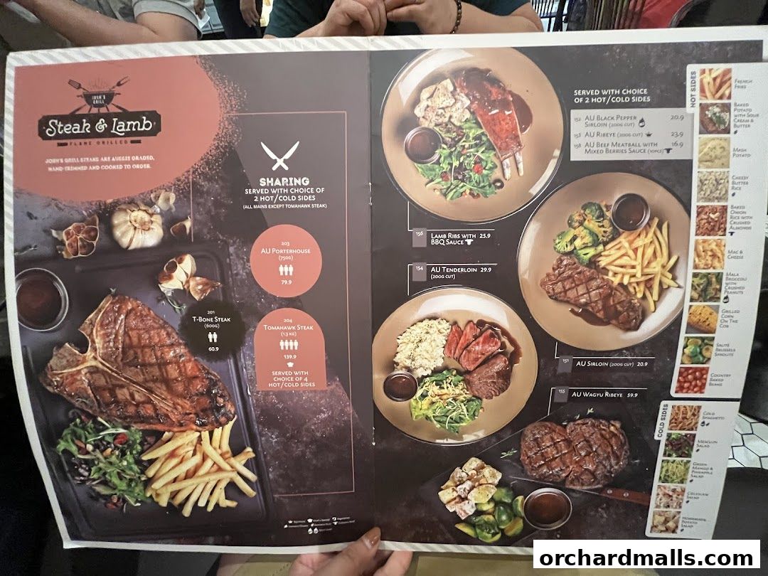 Menu page for Joshs Grill  313  Somerset