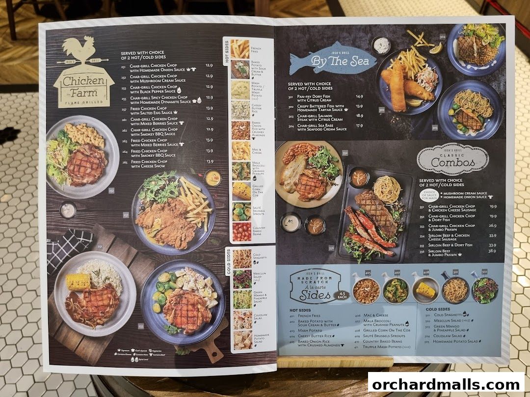 Menu page for Joshs Grill  313  Somerset