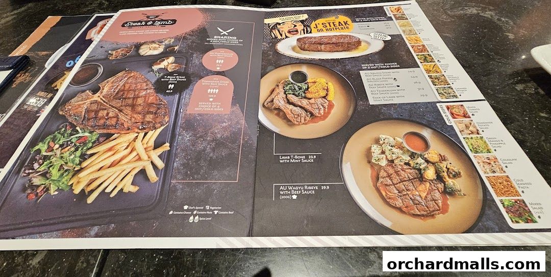 Menu page for Joshs Grill  313  Somerset