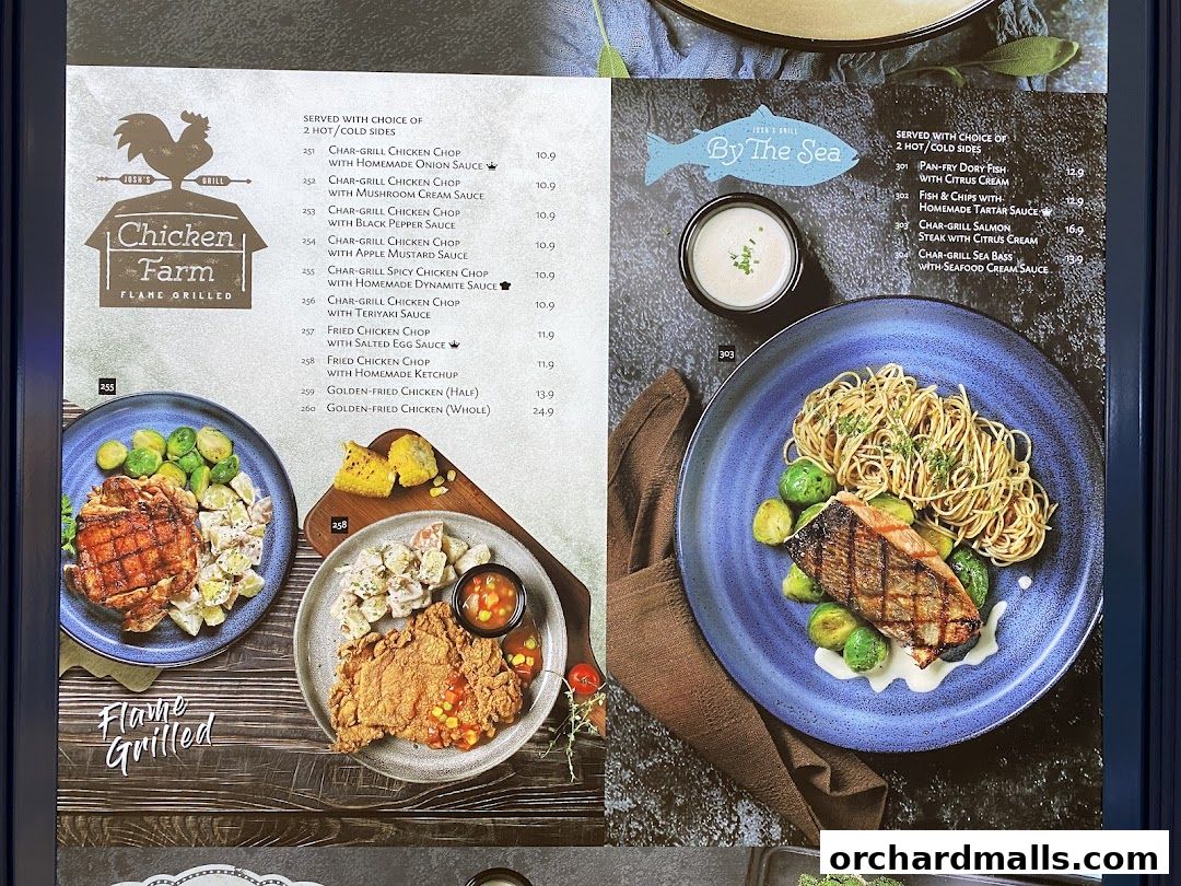 Menu page for Joshs Grill  313  Somerset