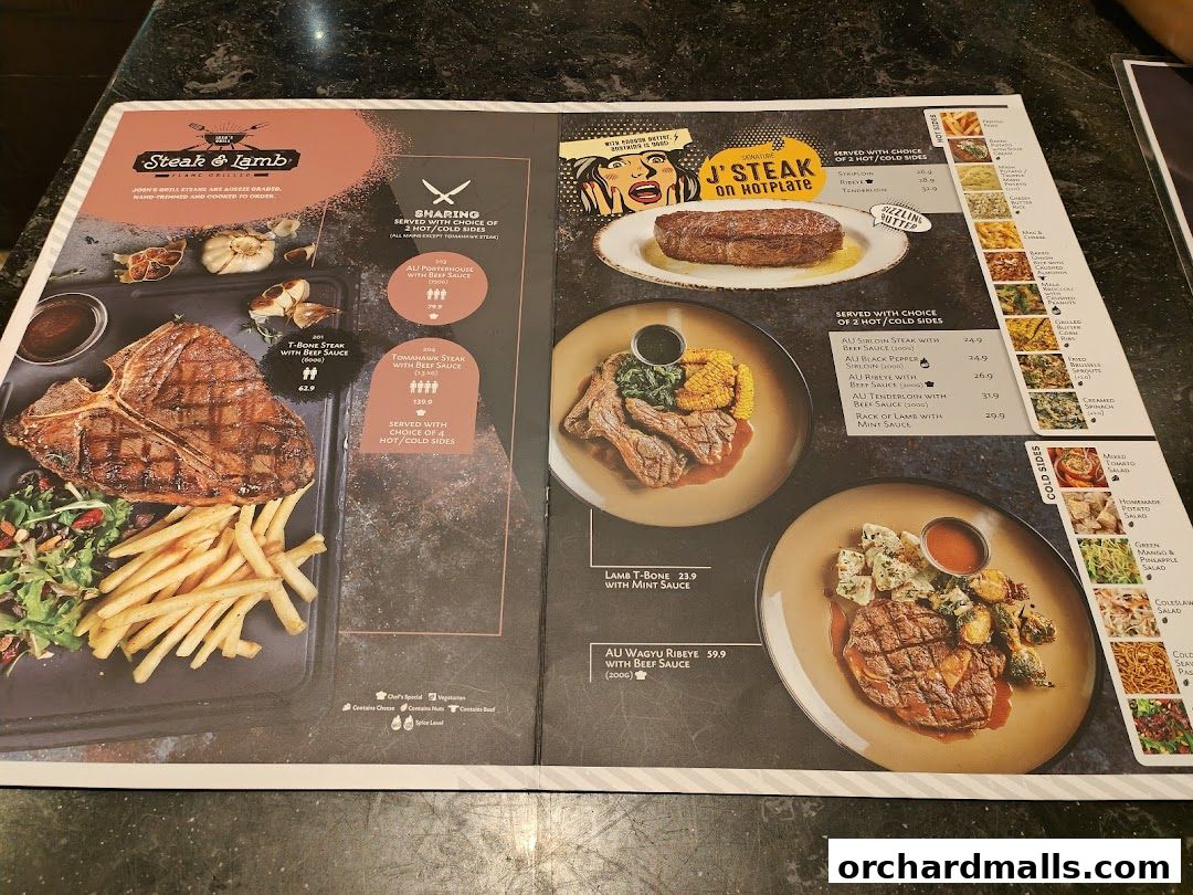 Menu page for Joshs Grill  313  Somerset
