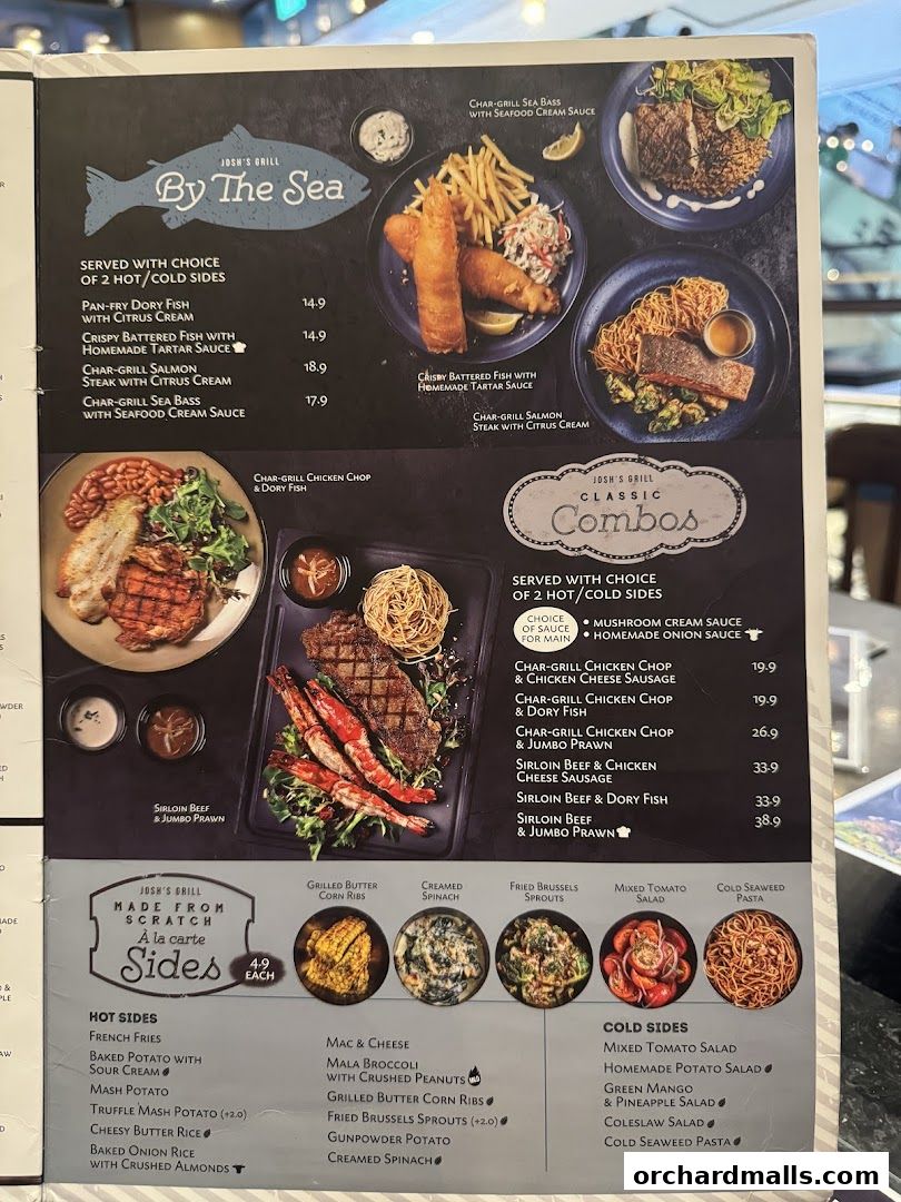 Menu page for Joshs Grill  313  Somerset