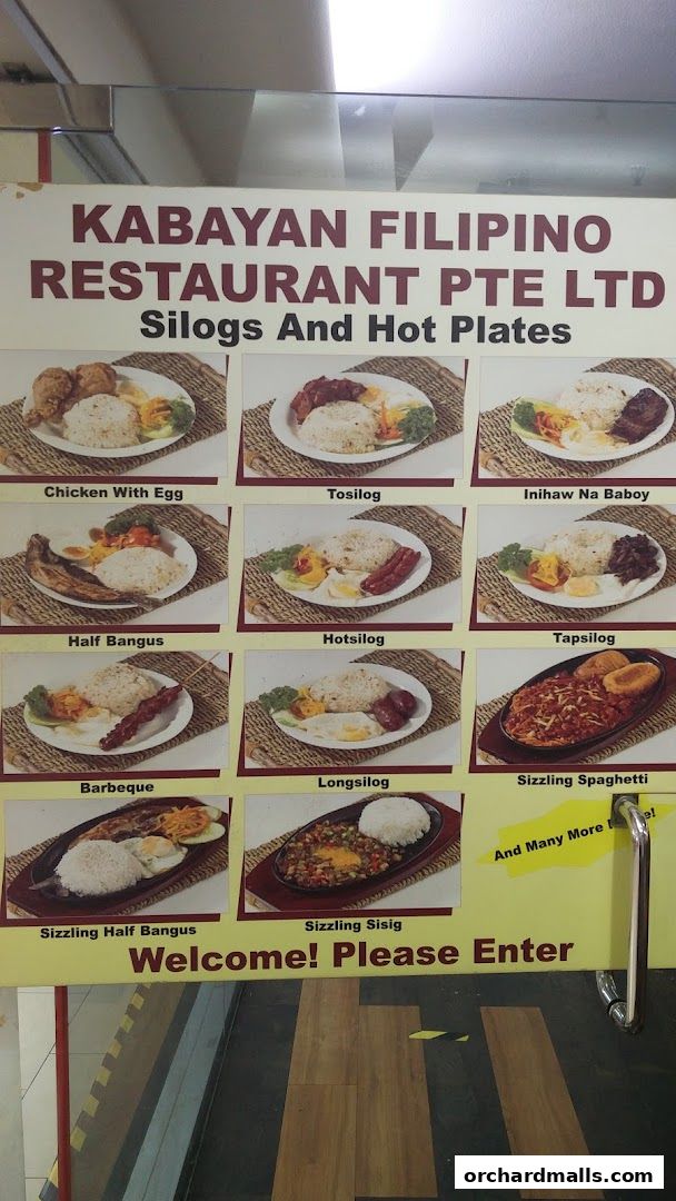 Menu page for Kabayan Filipino Restaurant Pte Ltd