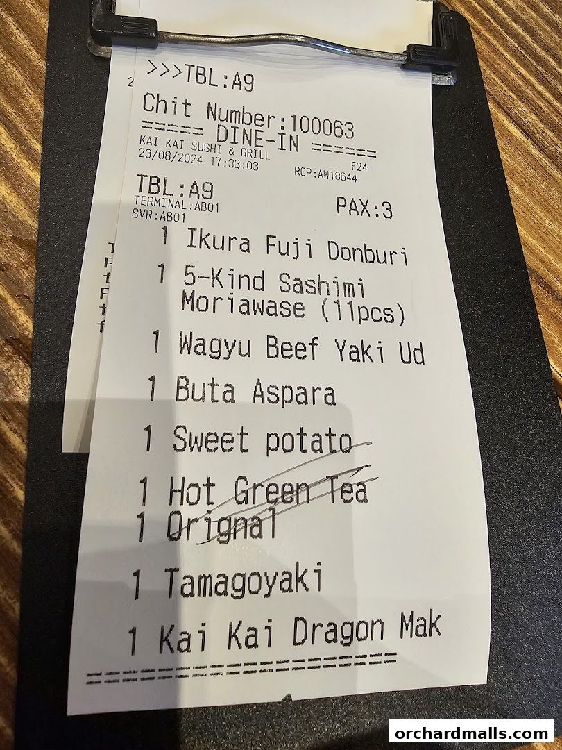 Menu page for Kai Kai Sushi  Grill by Teppei