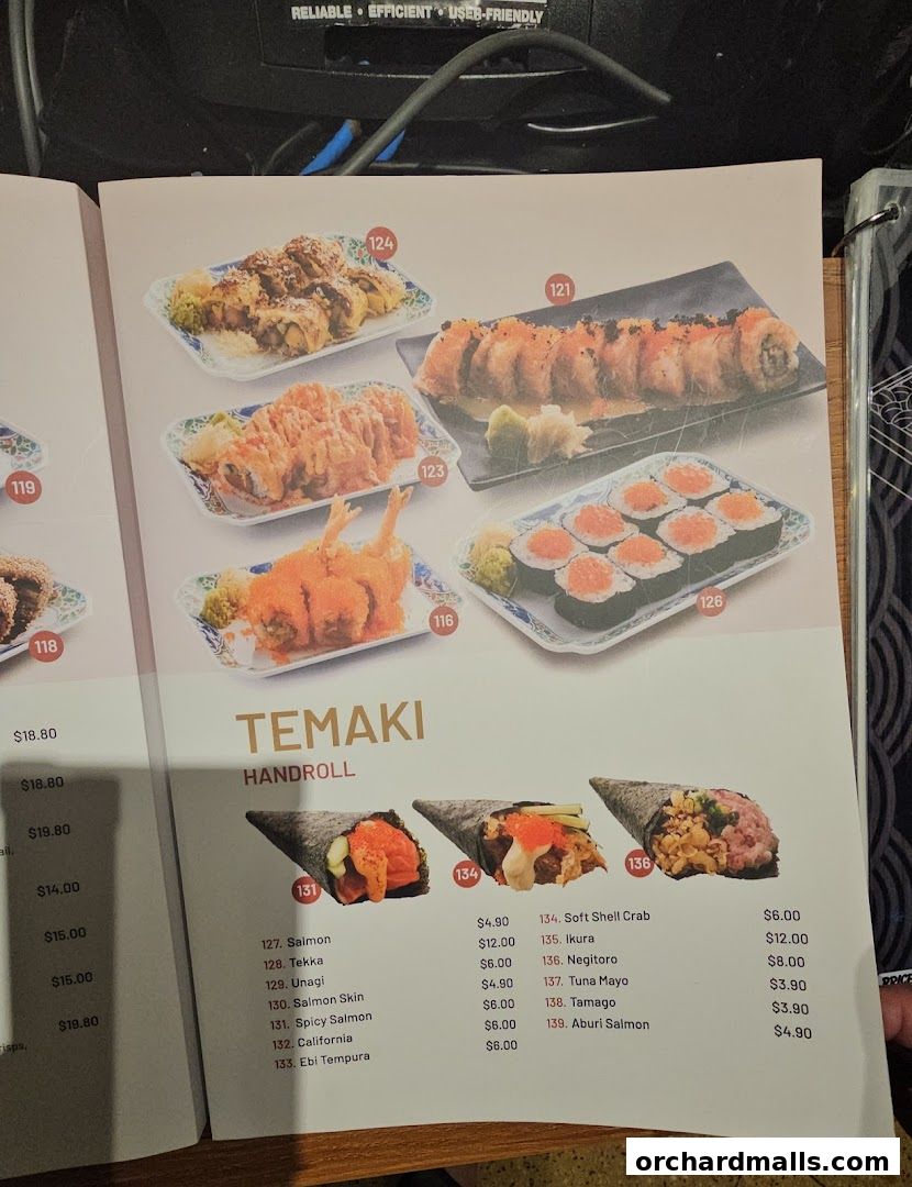Menu page for Kai Kai Sushi  Grill by Teppei