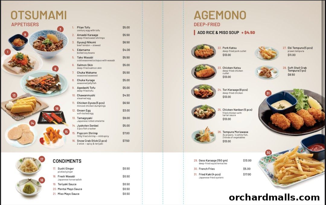 Menu page for Kai Kai Sushi  Grill by Teppei